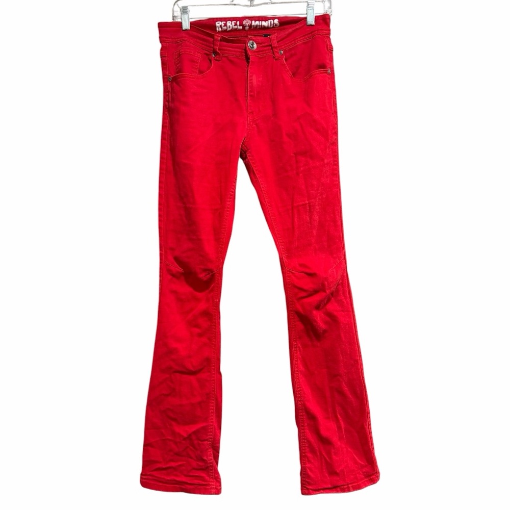 Rebel Minds Men's Red Bootcut Jeans. Gently Used